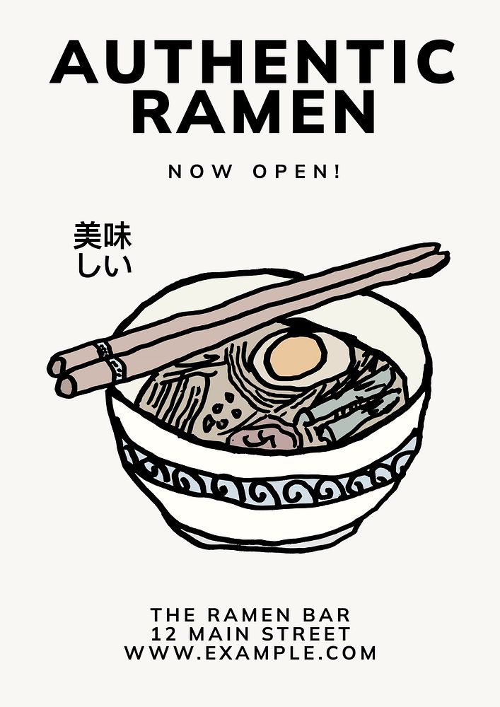 Japanese restaurant poster template