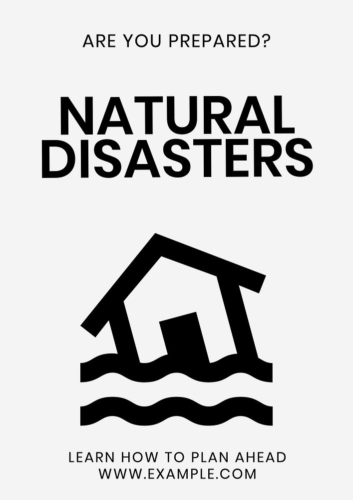 Natural disasters  poster template