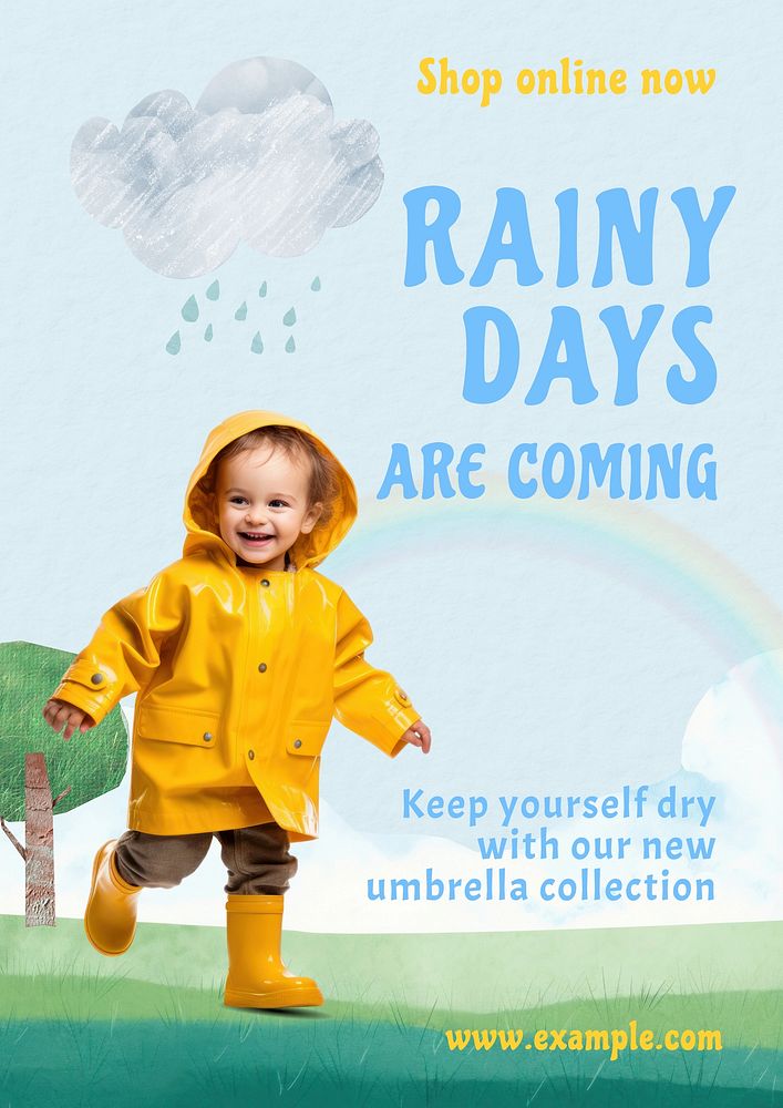 Umbrella collection poster template and design