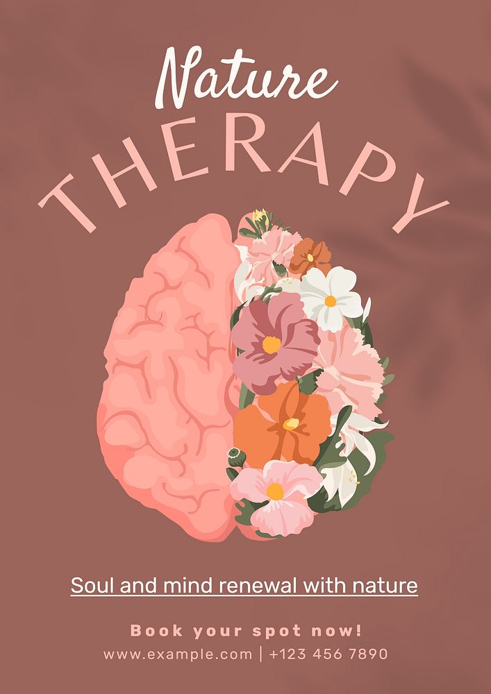 Nature therapy poster template