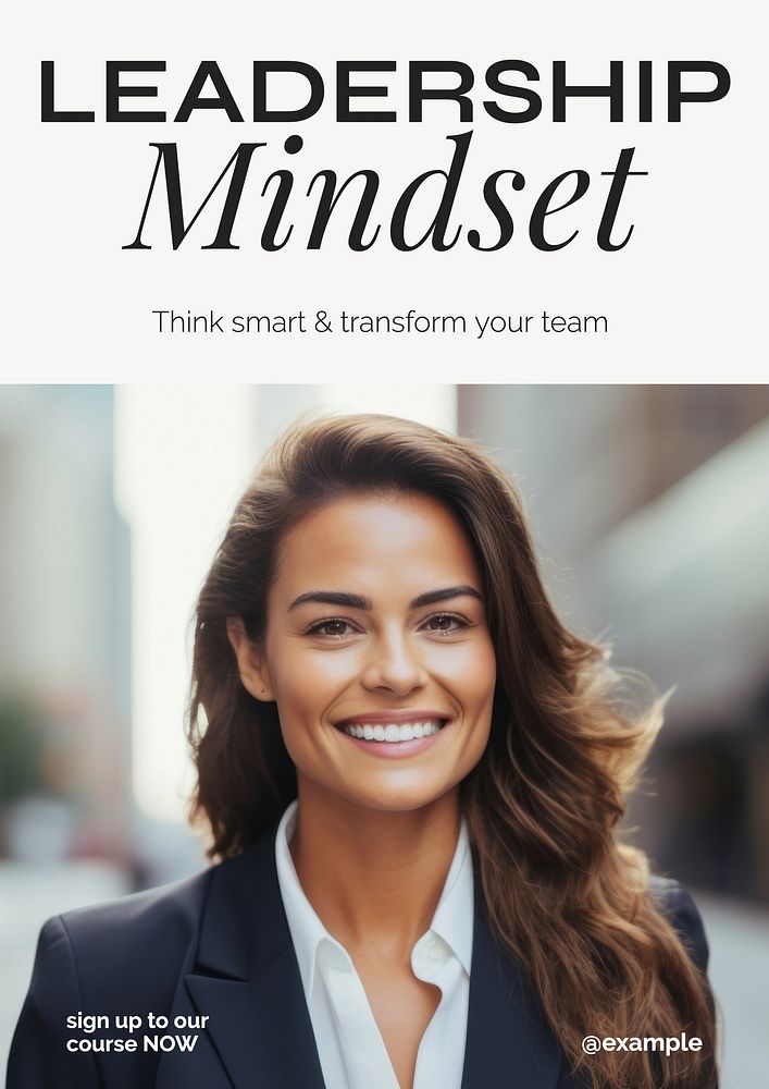 Leadership mindset poster template