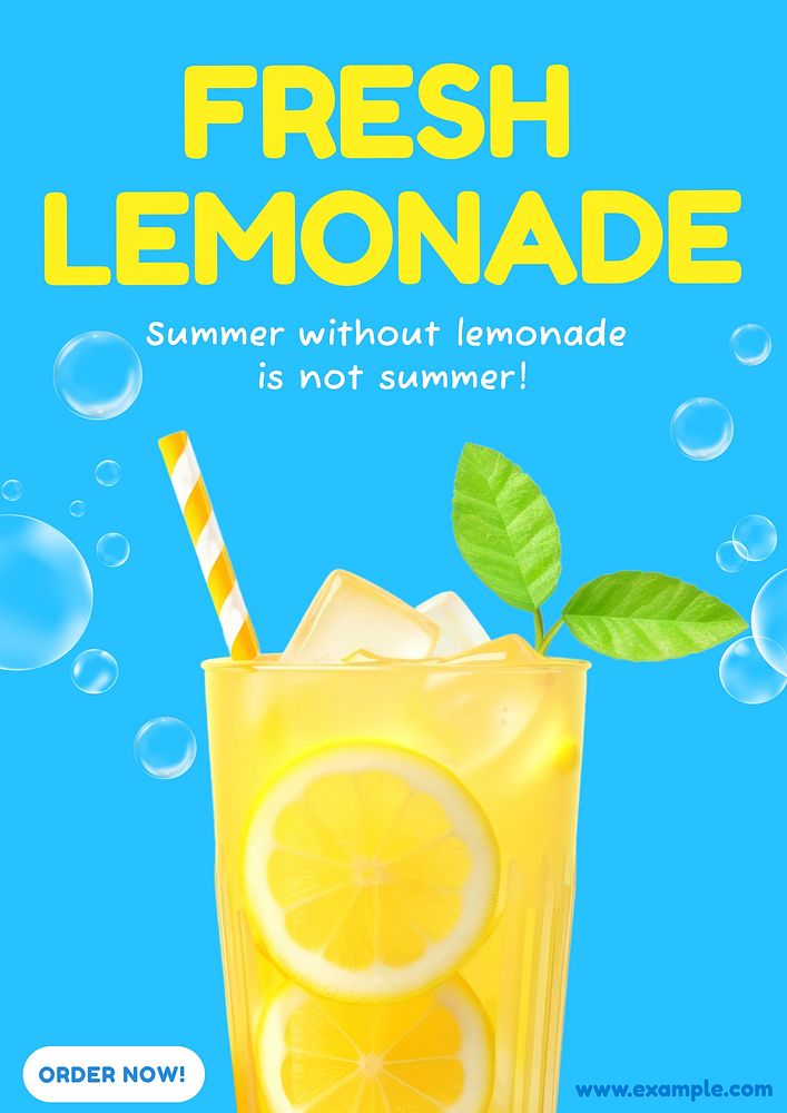 Fresh lemonade poster template and design