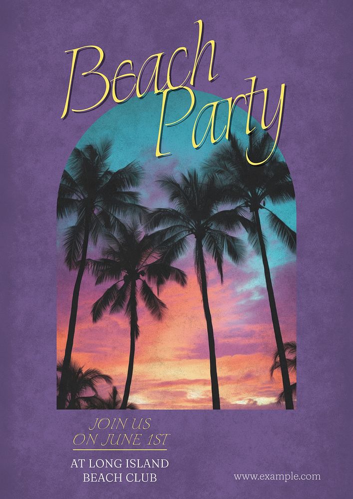 Beach party poster template