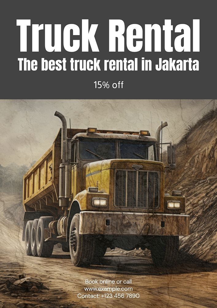 Truck rental poster template