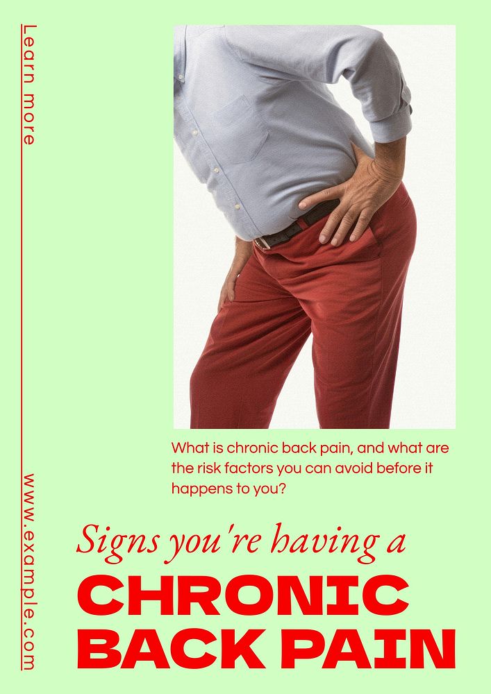 Chronic back pain poster template