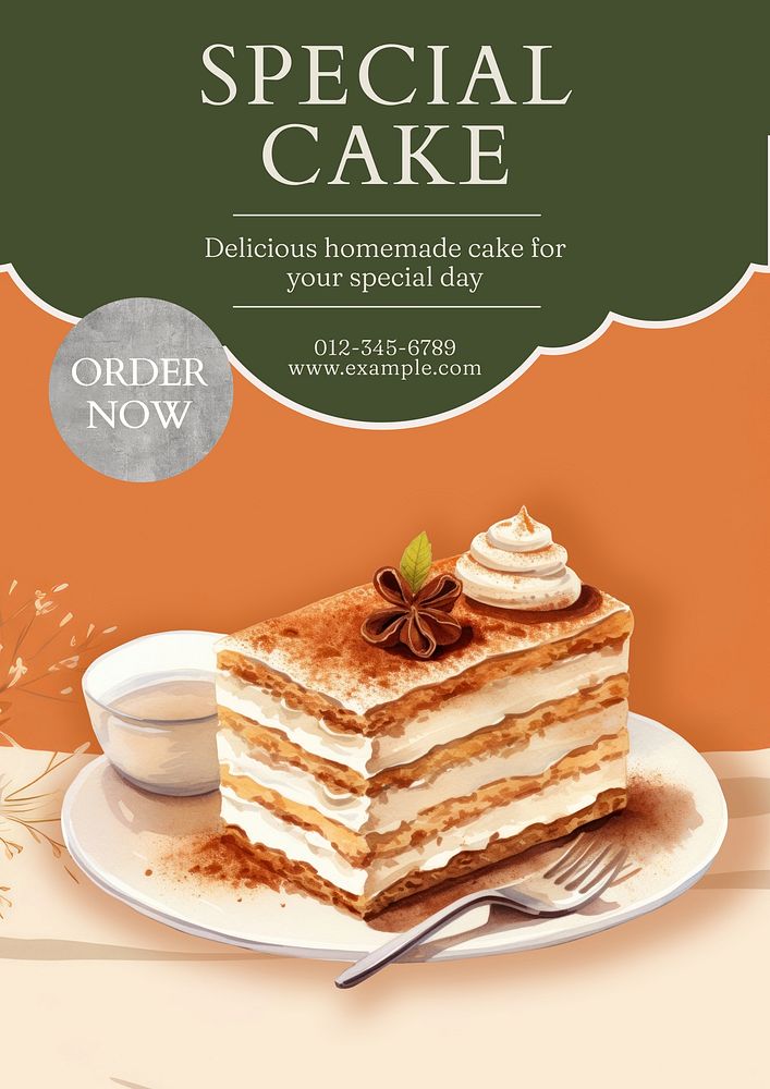 Special cake poster template