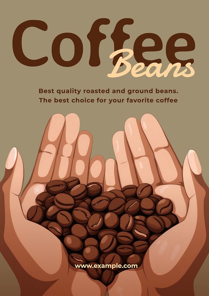 Best coffee beans poster template and design