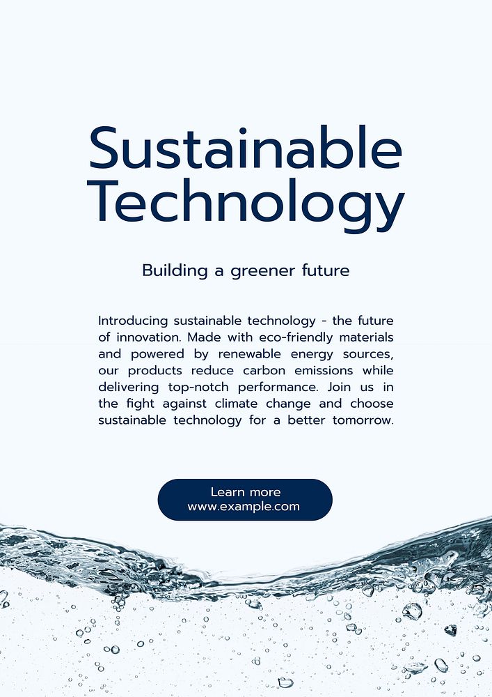 Sustainable technology poster template and design