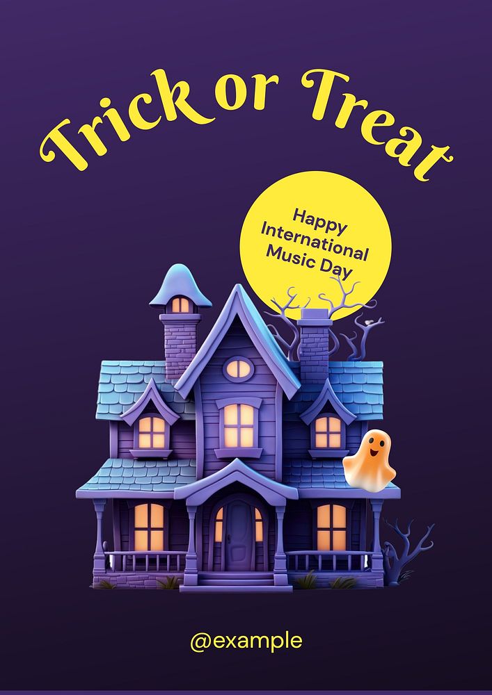Trick or treat poster template and design