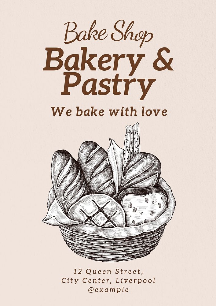 Bakery & pastry  poster template and design