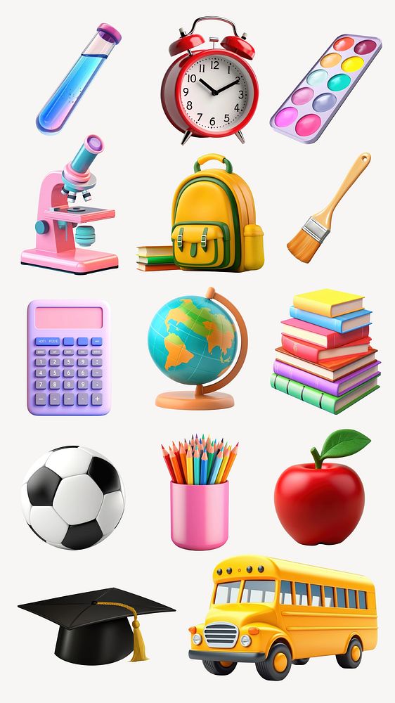 3D education element set | Premium Photo - rawpixel