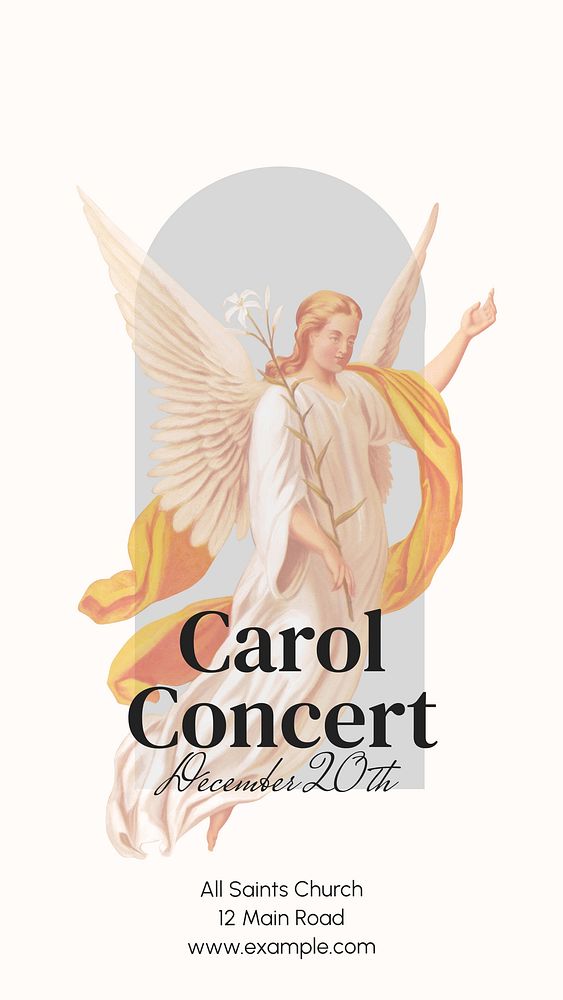 Carol concert Facebook story template
