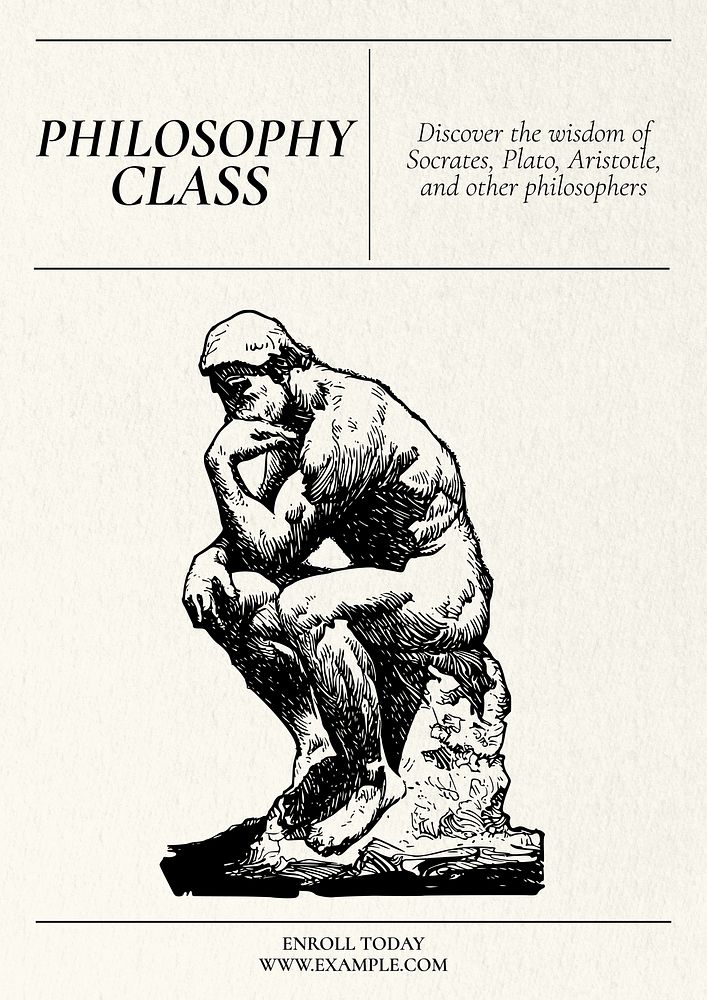 Philosophy class poster template and design