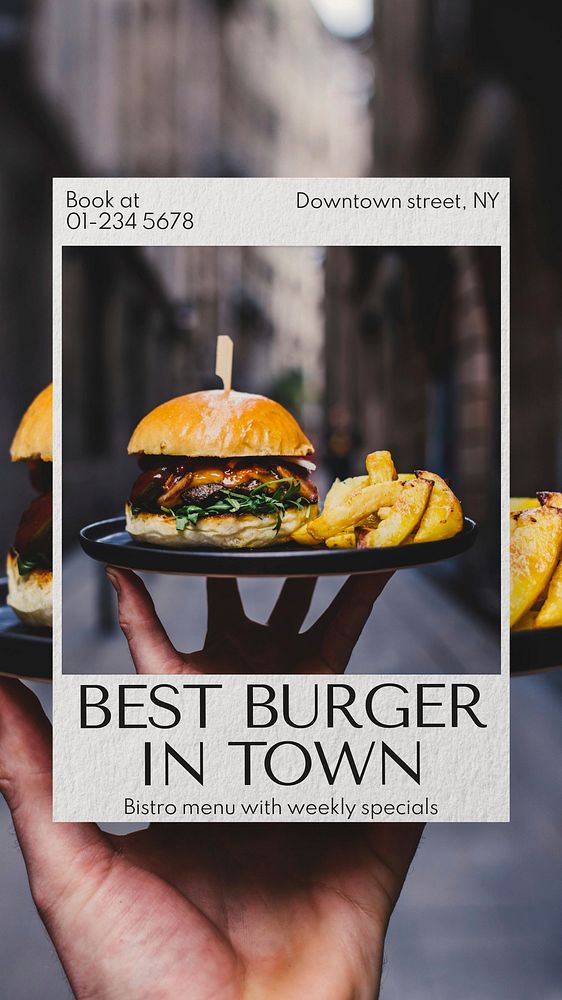 Burger shop  Instagram story template