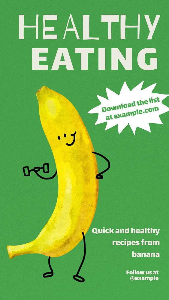 Healthy eating Facebook story template