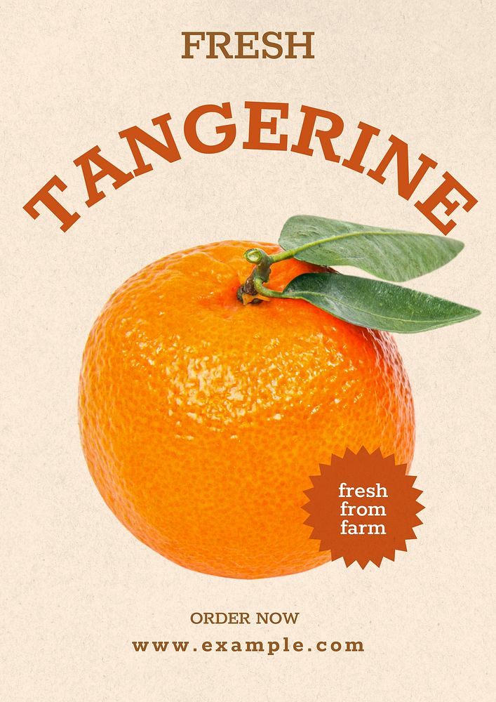 Tangerine poster template