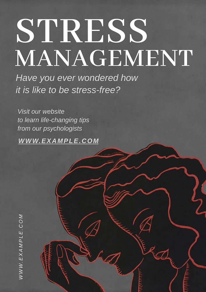 Stress management  poster template  