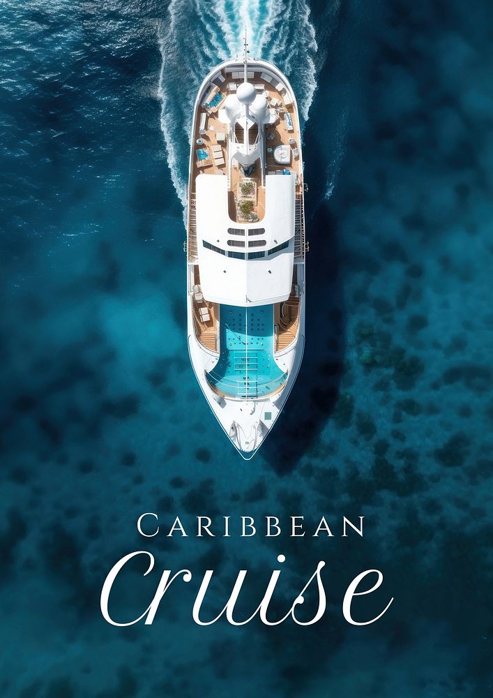 Caribbean cruise poster template