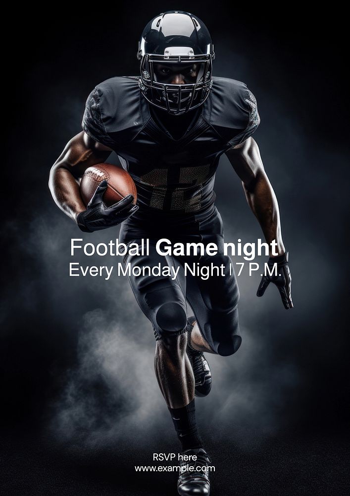 Football game night poster template