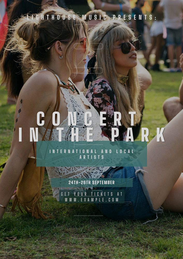 Park concert poster template & design