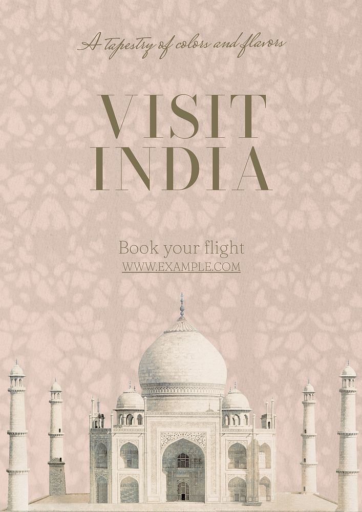 Visit India poster template and design