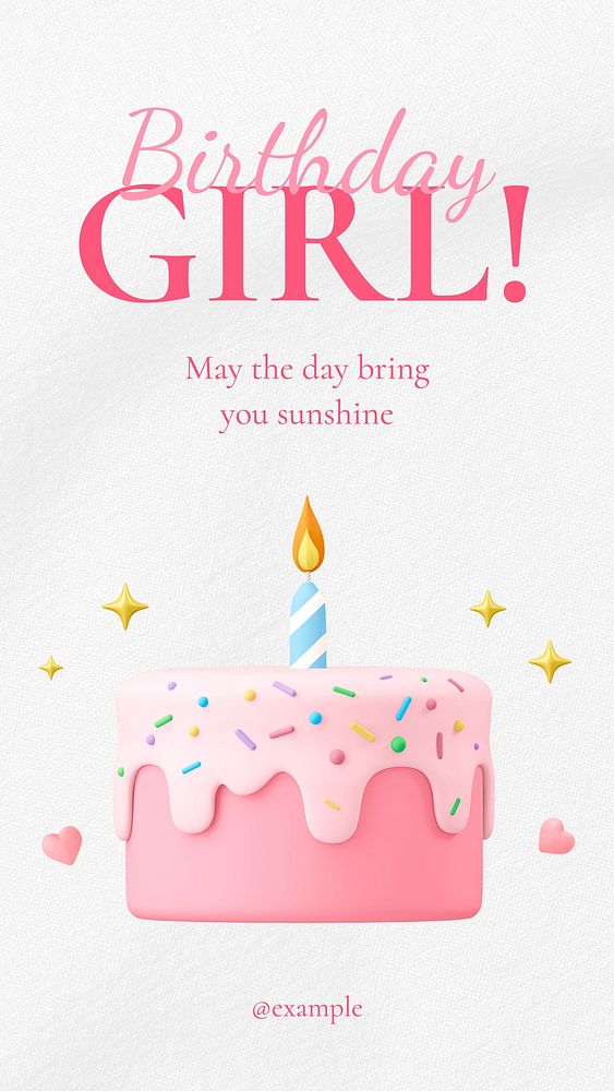 Birthday girl Facebook story template