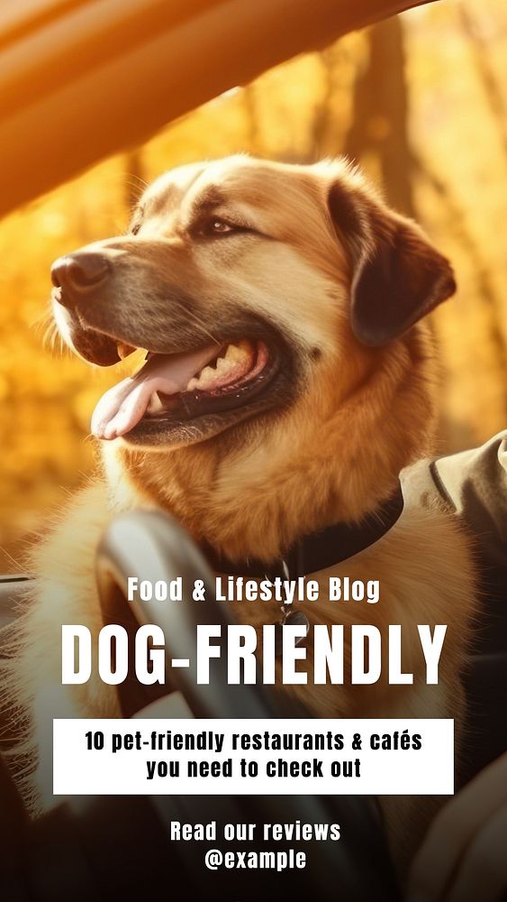 Dog & pet-friendly restaurants Facebook story template