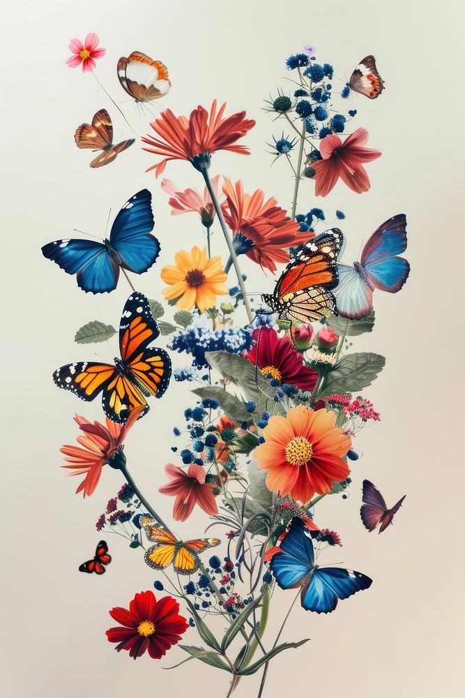 Butterfly art invertebrate asteraceae.