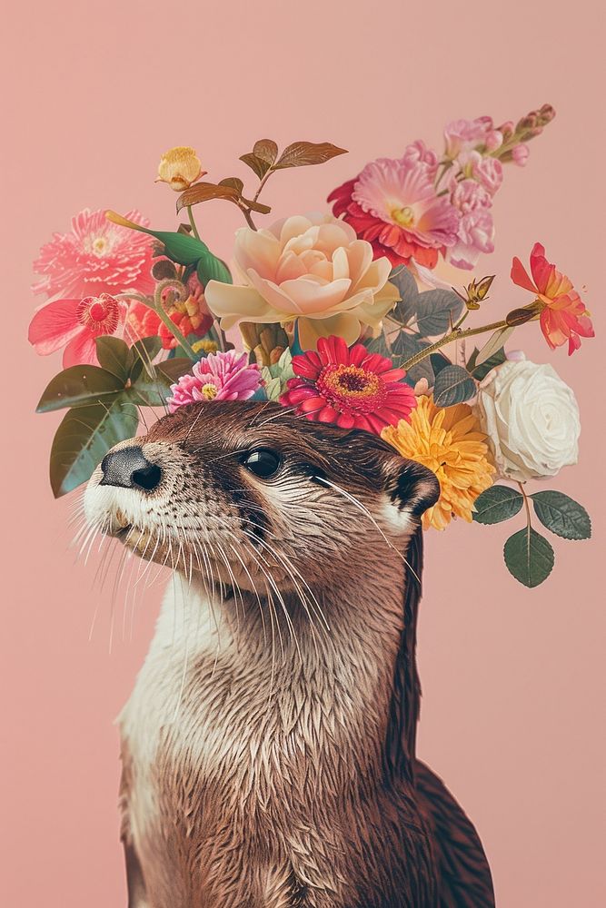 Otter wildlife blossom flower.