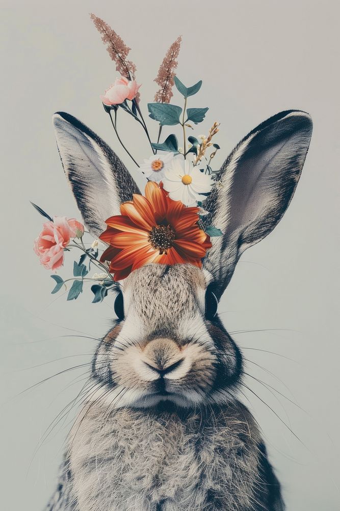 Rabbit art illustrated drawing.