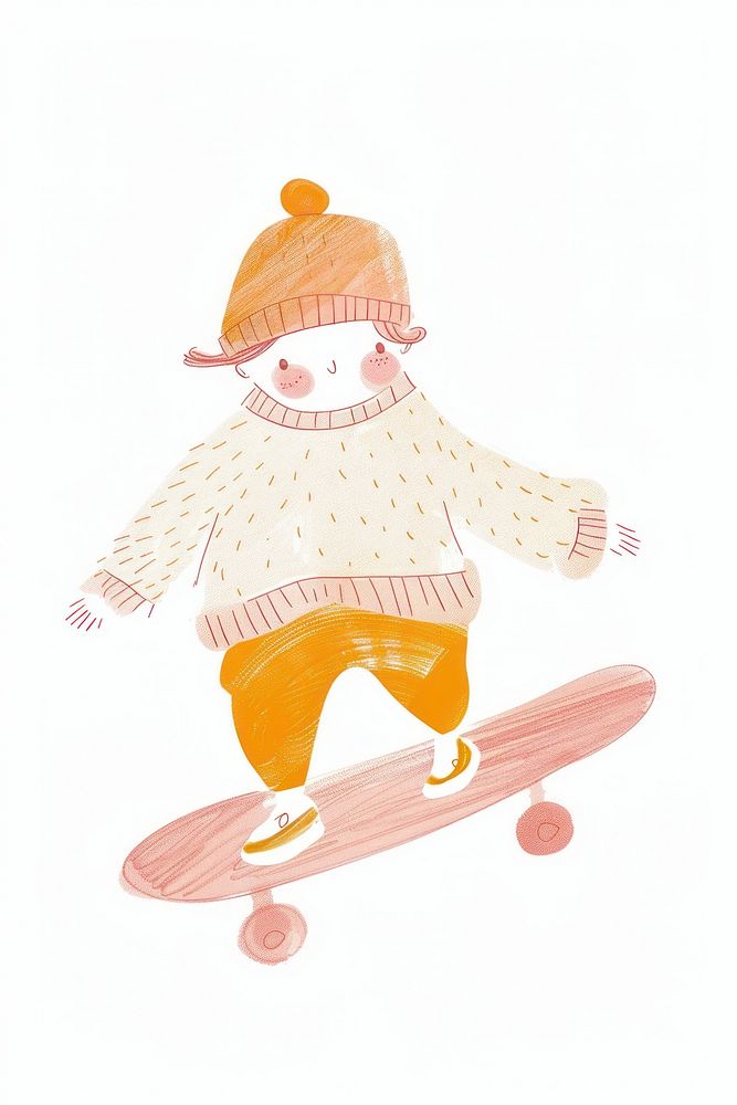Board illustrated outdoors snowman.