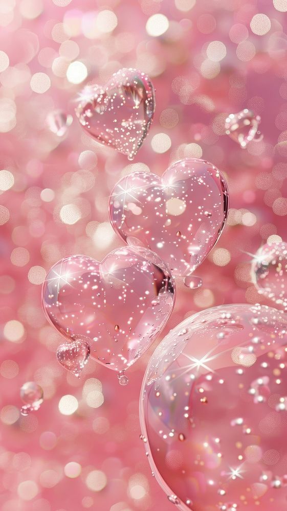 Pink background symbol balloon love heart symbol.