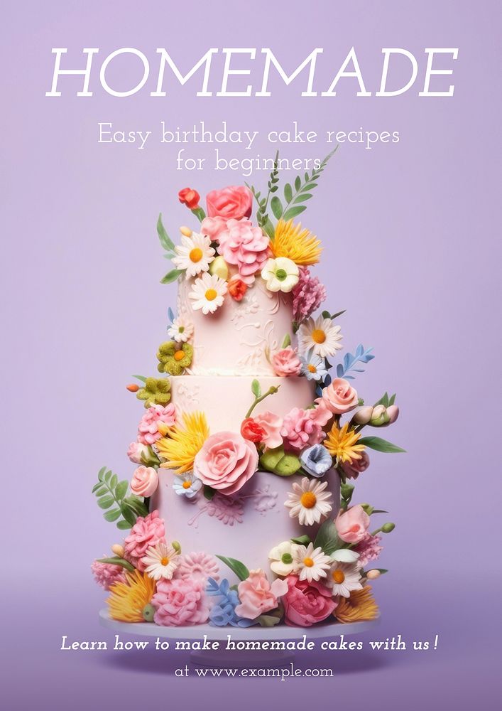 Homemade cake poster template
