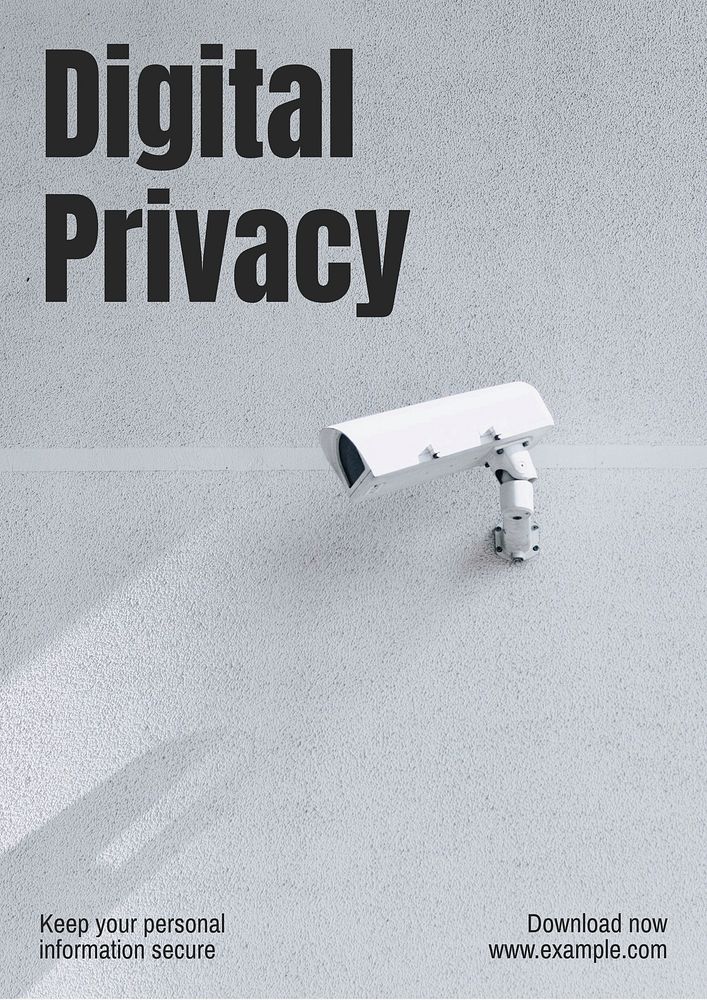 Digital privacy poster template and design