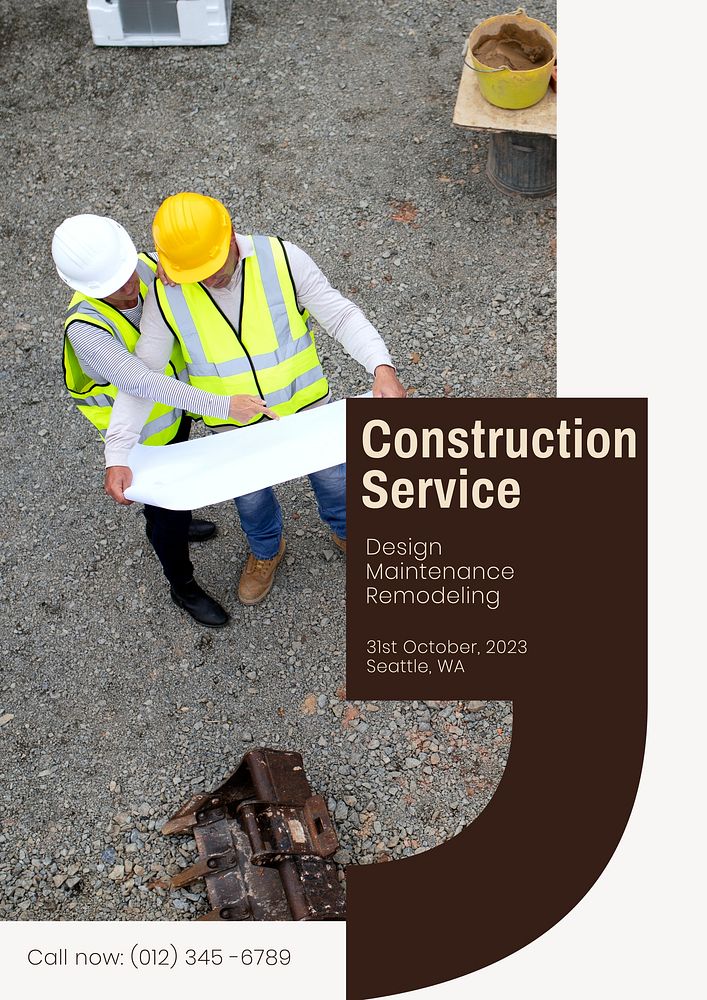 Construction service  poster template
