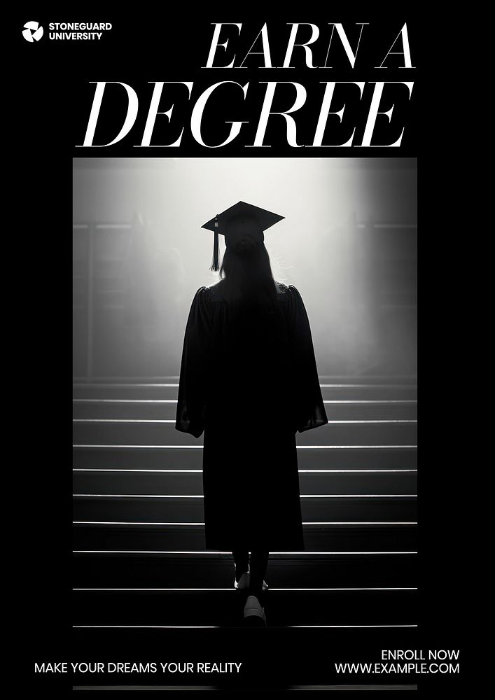 University degree poster template