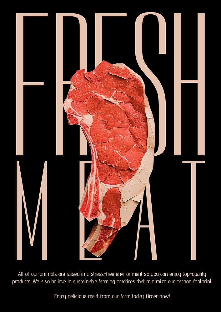 Fresh meat poster template