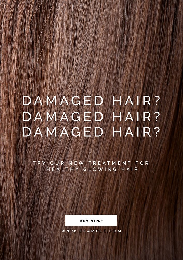 Damaged hair poster template