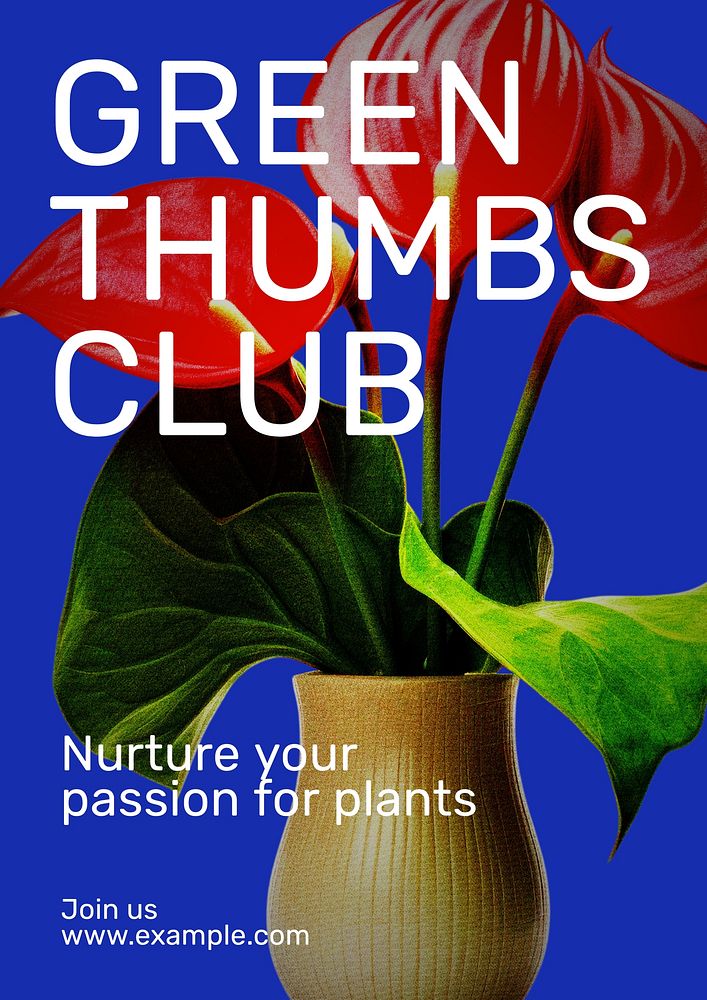 Green thumbs club poster template