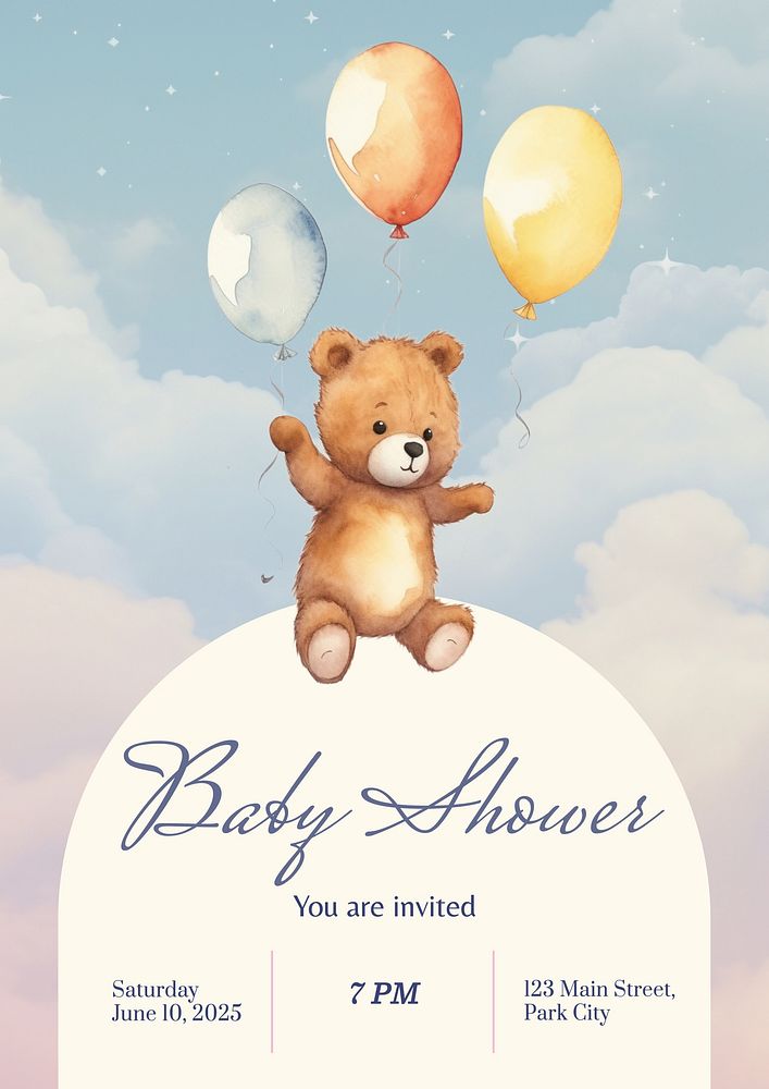 Baby shower poster template and design
