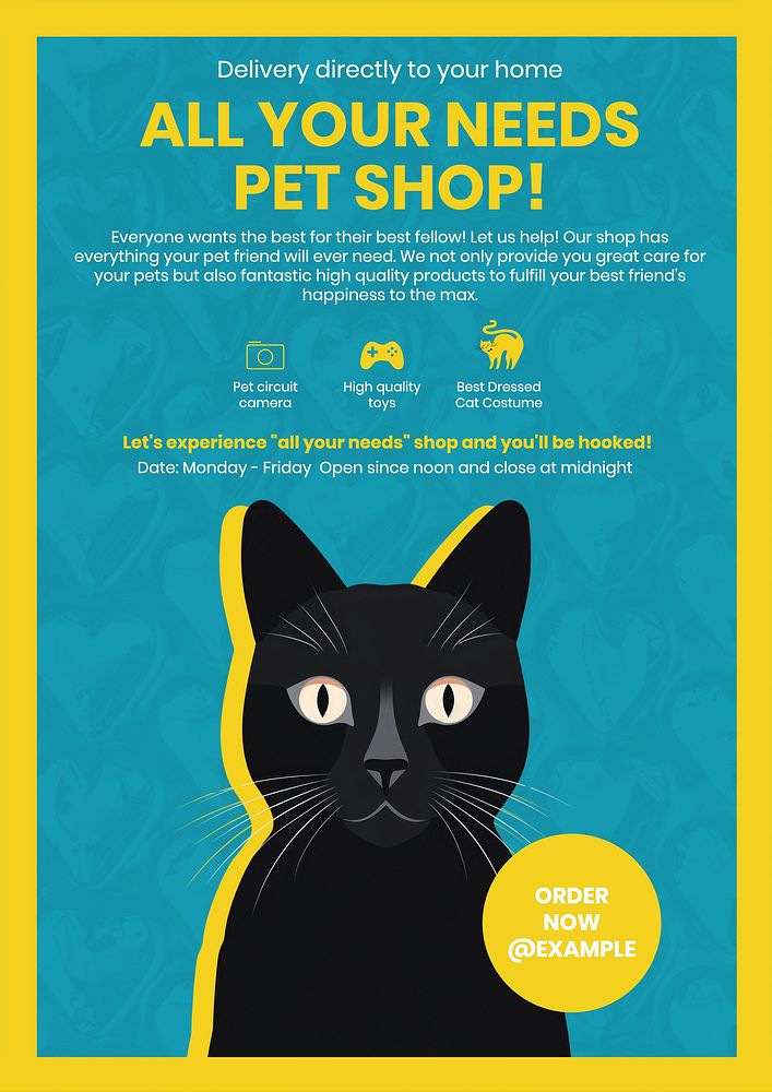 Pet shop poster template