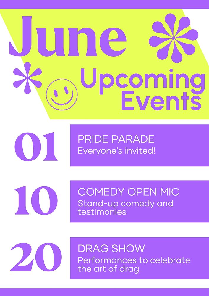 June Pride month poster template