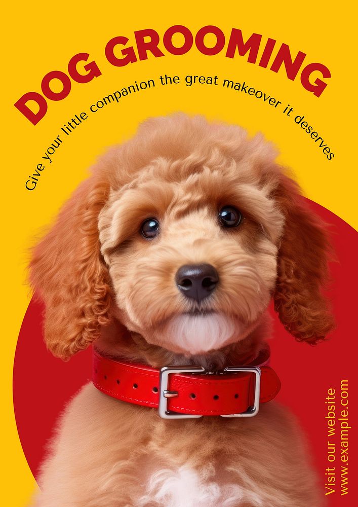 Dog grooming poster template