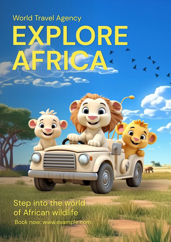 Explore Africa poster template and design