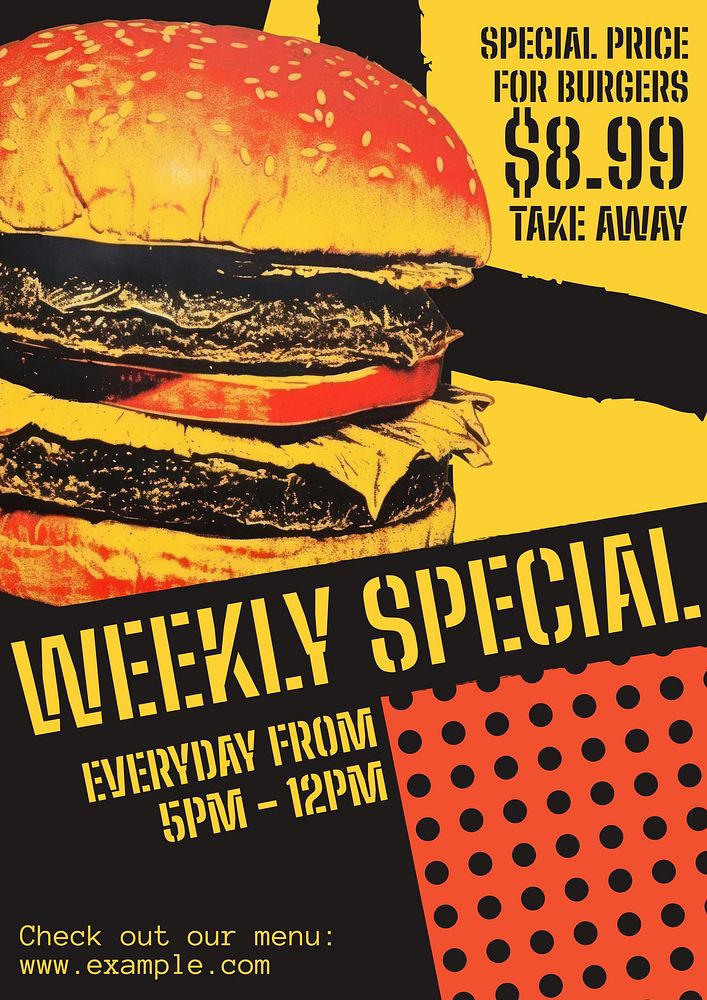 Cheeseburger poster template