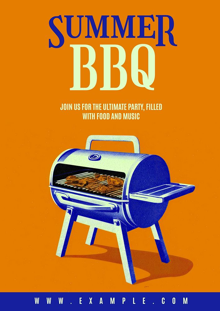 Summer BBQ poster template