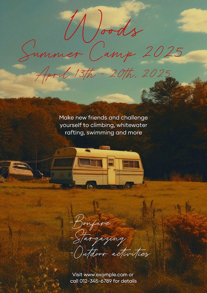 Summer camp poster template