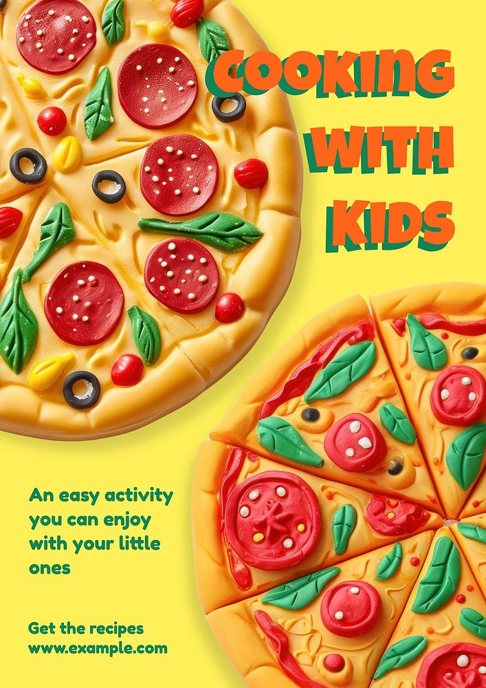 Cooking with kids poster template