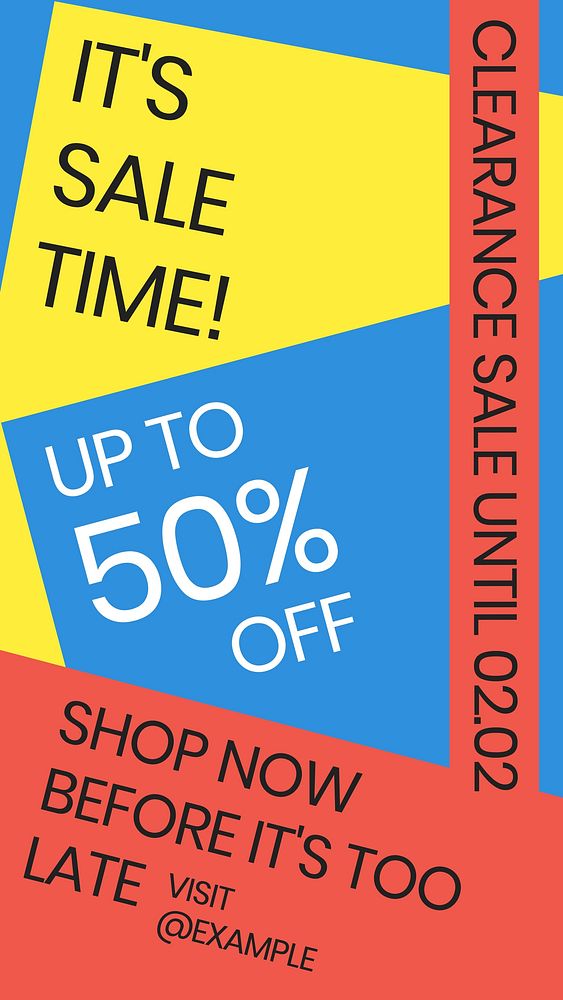 Sale time Facebook story template