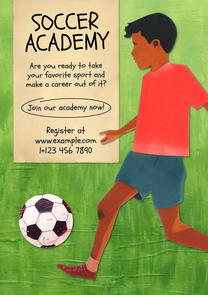 Soccer academy poster template
